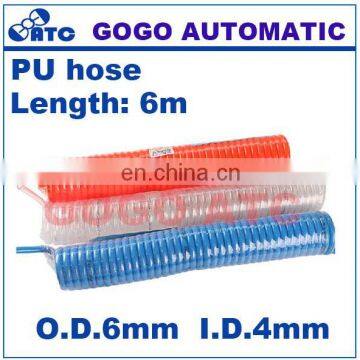 GOGO ATC O.D. 6mm I.D. 4mm PU6x4 pu Coil Hose Length 6m + Quick Connector Pneumatic Spring Tube Polyurethane photo-2
