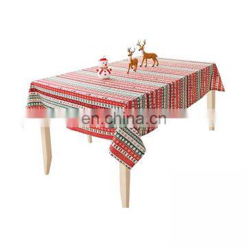 home accessories decoration cotton linen printing table protective cover square merry christmas tablecloth