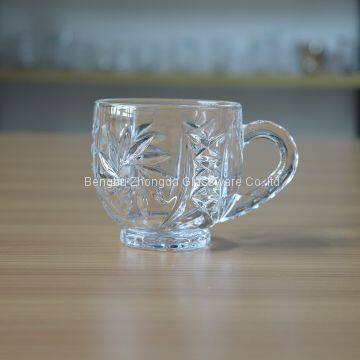 Factory made engraved  glass cupcup  for sale