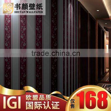 Non-woven flocking true stereoscopic 3D flower garden bedroom living room TV backdrop vertical striped -3d wall paper designer