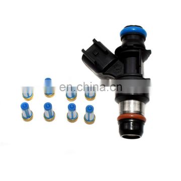 New Fuel Injector W/ Repair Service Kit Filter O-Ring Plastic Cap For Chevy GMC V8