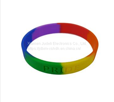 Color Segmented Silicone WristBand photo-3