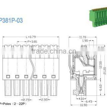 Termin Block 300V 8A Pluggable Terminal Blocks 2P - 22P 3.81mm Screwless Terminal Block photo-2