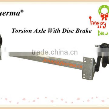 torsion axle with disc brake