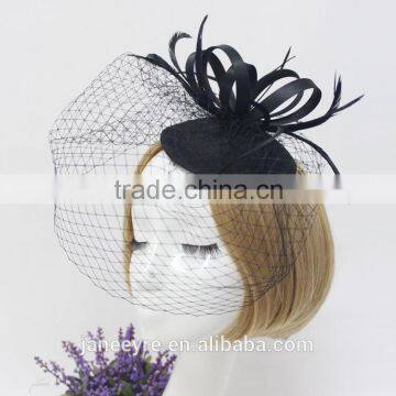 Hair Accessories Hair Clip With Feather and Veil Fascinator Hat photo-2