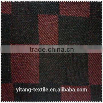 Jacquard check pattern denim fabric