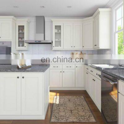 New Design American RTA Standard Luxury White Classic Solid Wood Wooden Modular Kitchen Cabinet