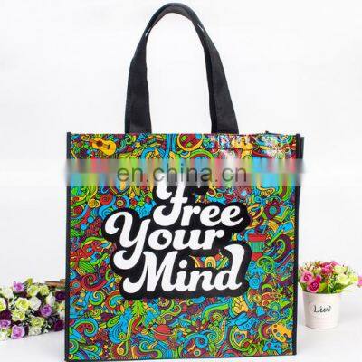 Wholesale reusable eco friendly ecological custom logo printed non-woven shopping tote bag