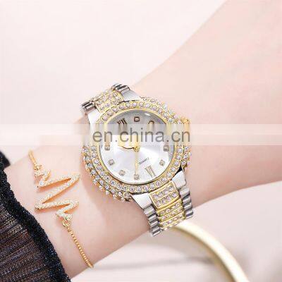 BW 8093 Iced Out Watches Women Gold Quartz Fashion Luxury Roman Font Waterproof Watch Jewelry photo-4