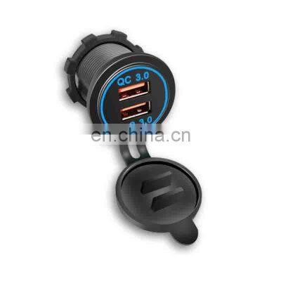 Car and Motorcycle Modified Car Charger Qc3.0 Fast Charge With Dust Cover Dual Output Dual Usb Fast Charge With Aperture photo-3