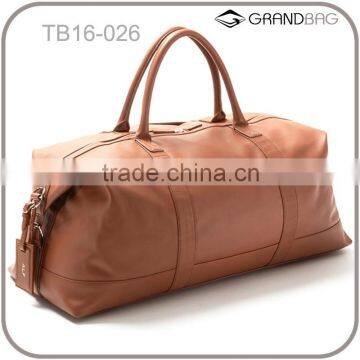 Hot selling high quality leather duffle bag, men's leather traveling bag