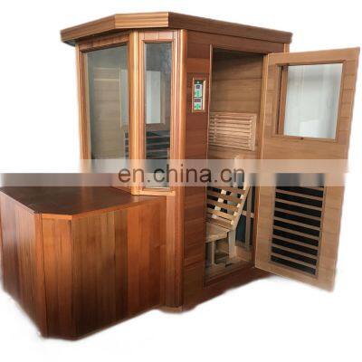 manufactory Wood indoor home far infrared sauna room 1 or 2 person mini sauna room with video and music