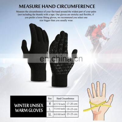 Windproof Warm Knit Anti Slip Sports Touchscreen Texting Driving Cycling Touch Screen Winter Gloves photo-5