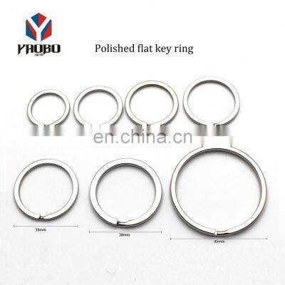 Customize Shape Flat Logo Stainless Steel Chain Split Key Ring For Clothing photo-2