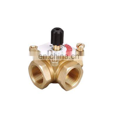 Rotary Actuator 3 way Brass Thermostatic Water Mixing Diverting Valve