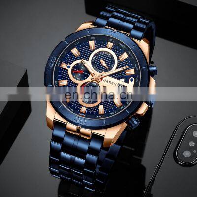 CURREN Business Men Watch Luxury Brand Stainless Steel Wrist Watch Chronograph Army Military Quartz Watches Relogio Masculino