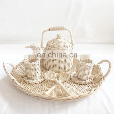 Hot Sale Toy Tea Set Rattan Boho toy Kid Doll Toy Tea Cups & Sets Vietnam Manufacturer