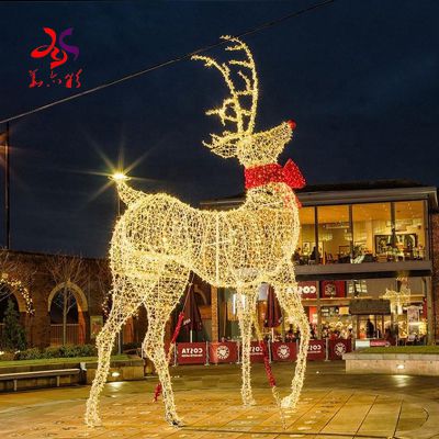 2023 New products outdoor large life size led 3d lighted animal decoration Christmas reindeer motif lights manufacturer