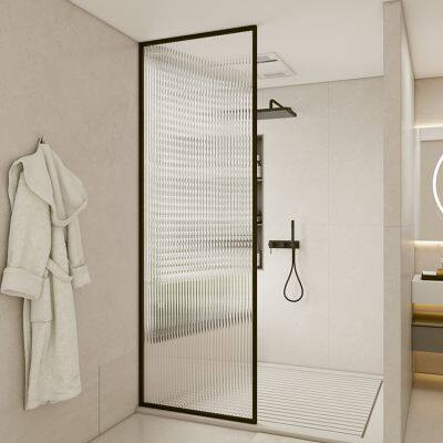 Modern Style Glass Shower Enclosure Interior Partition Tempered Glass for Bathroom photo-4