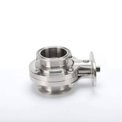 Stainless Steel Butterfly Valve Sanitary Quick Release With Bracket High Platform Clamp Pneumatic Butterfly Valve