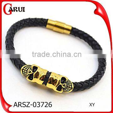 stainless steel bracelet friendship bracelets gold double skull bracelets for women