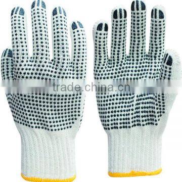10 gauge white cotton gloves with colored pvc dots