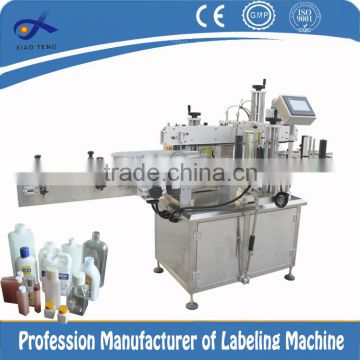 neck labelling machine for flat bottles in india, Linear Liquid glue labeling machine