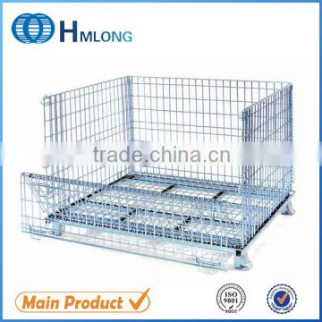 Industrial stackable foldable metal storage cage for warehouse