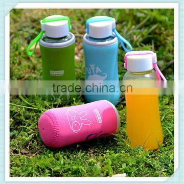 Fashion sport glass ice water glass bottle cover/sleeve factory