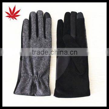 Fashion Cheap Lady Leather Gloves With Cloth Back