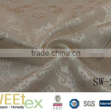 2017 Spring wholesale women dresses Poly spandex weft stretch shinny flower jacquard fabric