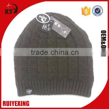 100% Acrylic Knitted Beanie Hat for men