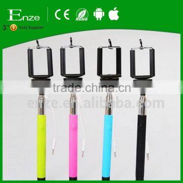 wholesale monopod cable stainless steel selfie stick for smart phone camera