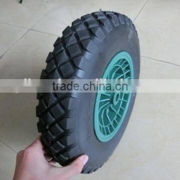 4.80/4.00-8 pu wheel plastic rim wheelbarrow pu wheel, flat free tire