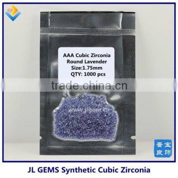 1.75mm Hot Sale Synthetic lavender AAA Round CZ