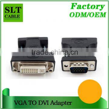 SLT High Quality VGA Male to DVI 24+5 Female Cable Adapter Black