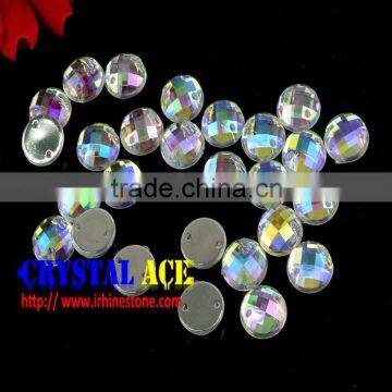 Bling Bling Acrylic Sew Stone, Crystal AB Color Sew On Acrylic Rhinestone With Flat Back for DIY Decoration photo-3