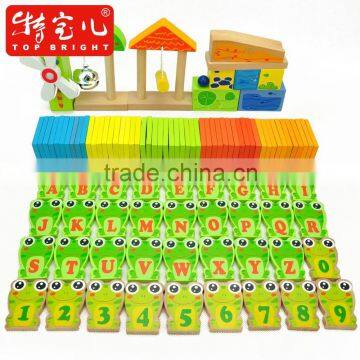 100 Pieces Best Selling Toys 2014 Ocean Blocks Different Shape Round Square Arch Triangle Wooden Block photo-4