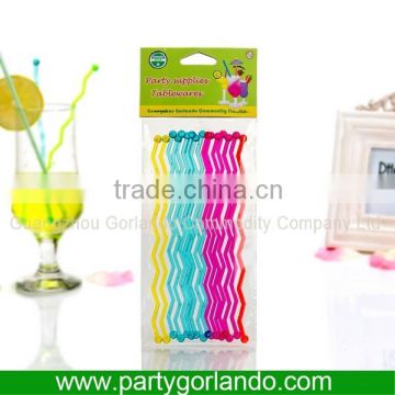 2014 hot sell plastic disposable swizzle cocktail drinking stirrer