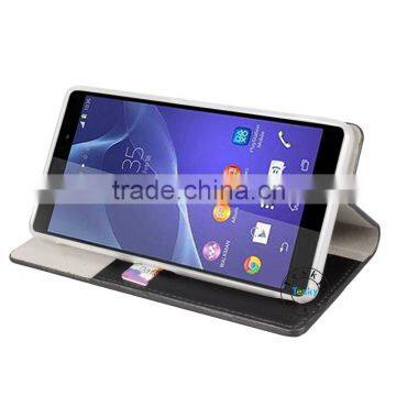Card Slots PU Leather Case For Sony Xperia Z4 , Customised Available photo-3