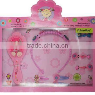 10PCS KIDS HAIR ACCESSORIES SET (HAIR BRUSH, HAIR CLIP, HEADBAND, PONYTAIL HOLDER)