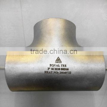 stainless steel tees (butt weld, seamless pipe fittings)