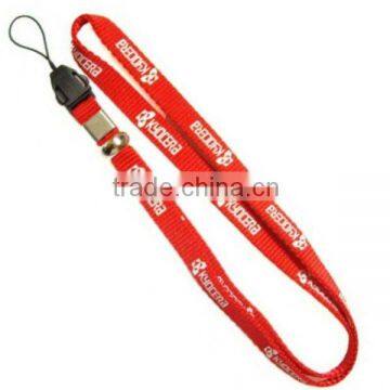 custom Silk screen metal hook nylon lanyards with logo