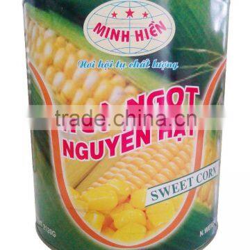 Canned sweet corn in 3100ml tins