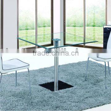 square glass top stainless dining table