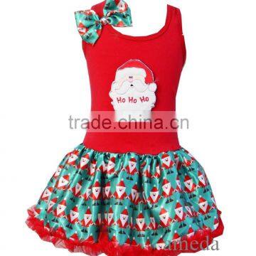 Baby Girls Xmas Santa HOHOHO Santa Print Petti Pettiskirt Tutu Party Dress