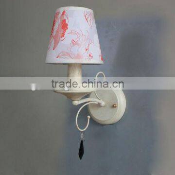 guzhen european fabric wall light/lamp with crystal