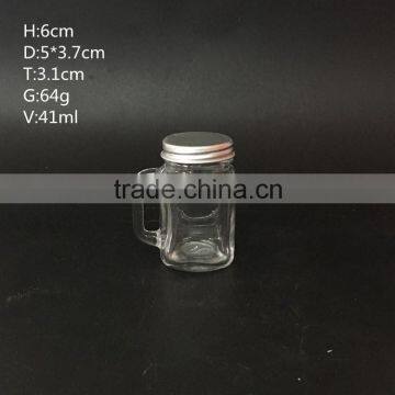 40ml glass mini empty spice glass jar shaker bottle with handle