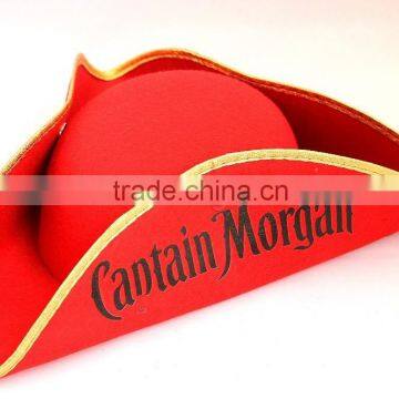 Red Felt Captain Morgan Pirate Hat