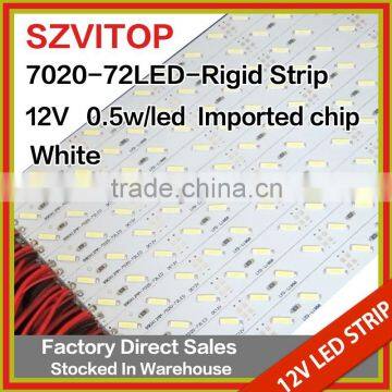 SV Dc 12V LED STRIP Super Bright 7020 72LEDs Rigid Strip white Light Non-waterproof 12mm Width PCB Two Imported chip 36W